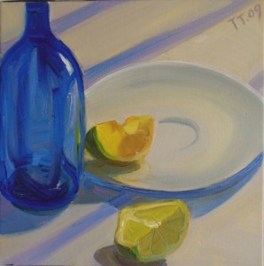 ''Still Life with Blue Bottle' 12x12